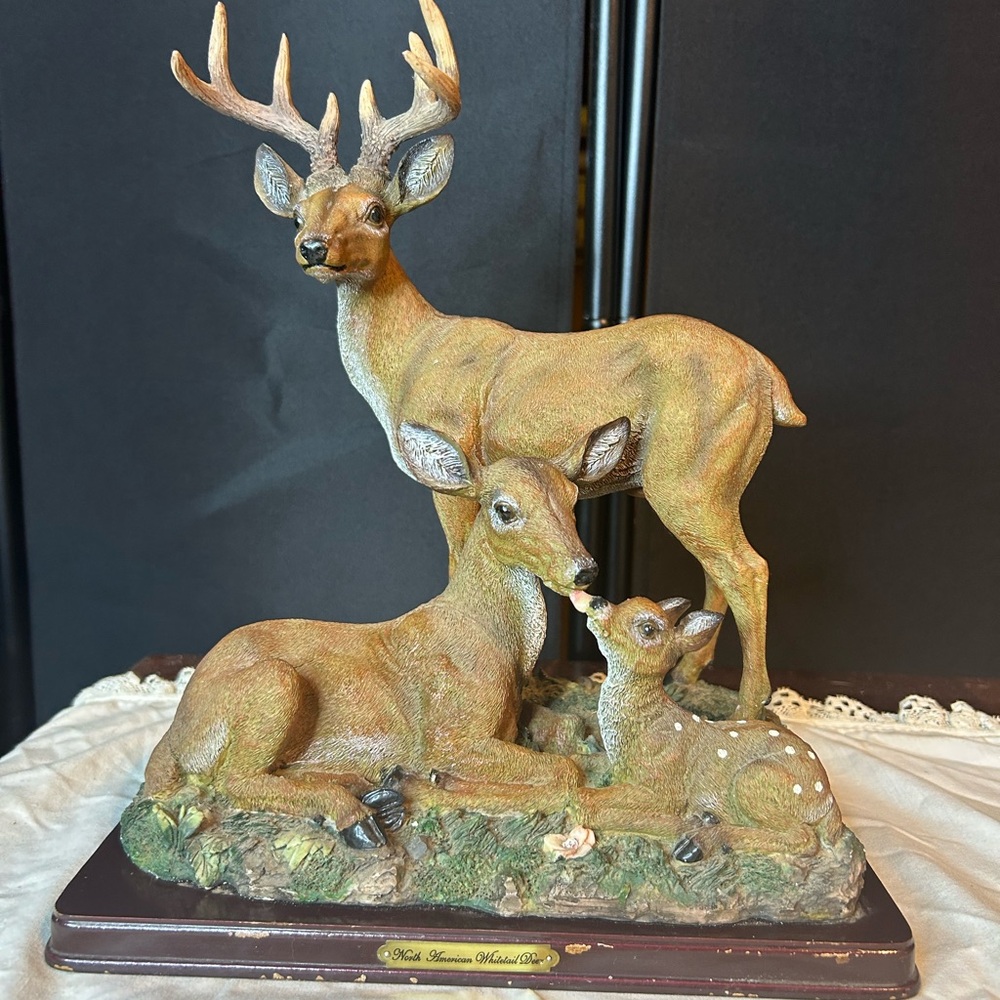 Elegant Deer Family Sculpture